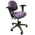 Pedigo Ergo Task Chair, Basalt, PVC-Free Upholstery. w/ Adjustable Arms, 25" Base. T-580-BST